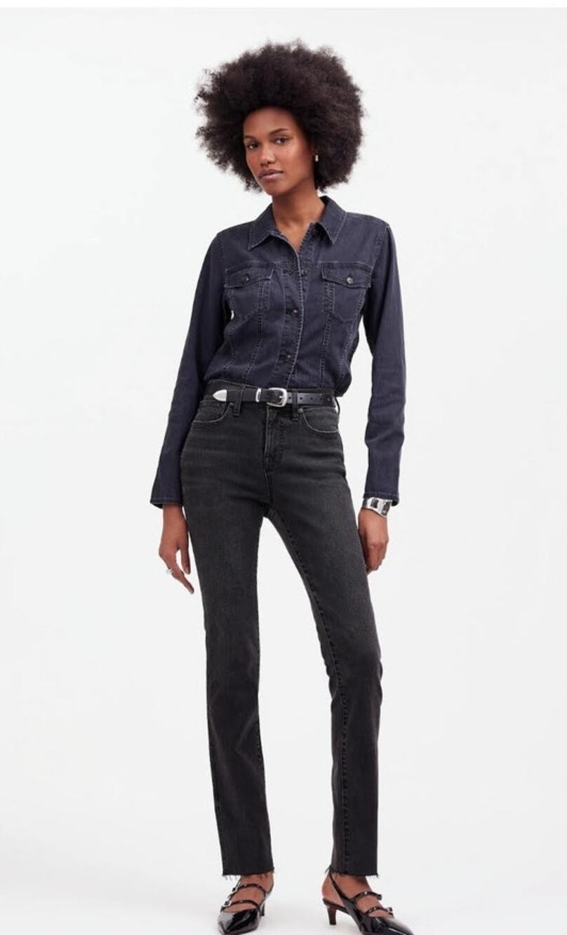 NWT Madewell Petite Mid-Rise Stovepipe Jeans Armand Wash Raw-Hem 27P